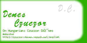 denes czuczor business card